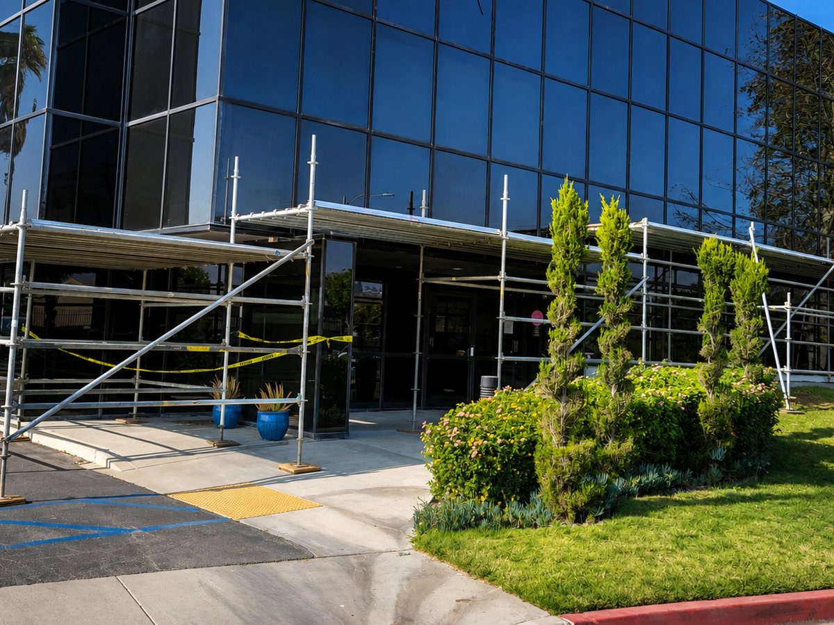 Pedestrian Canopy by Scaffold Solutions Unlimited